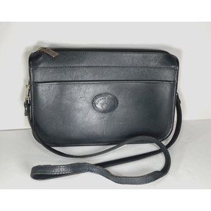 Michael Green Vintage Small Black Leather Shoulder Bag - Distressed